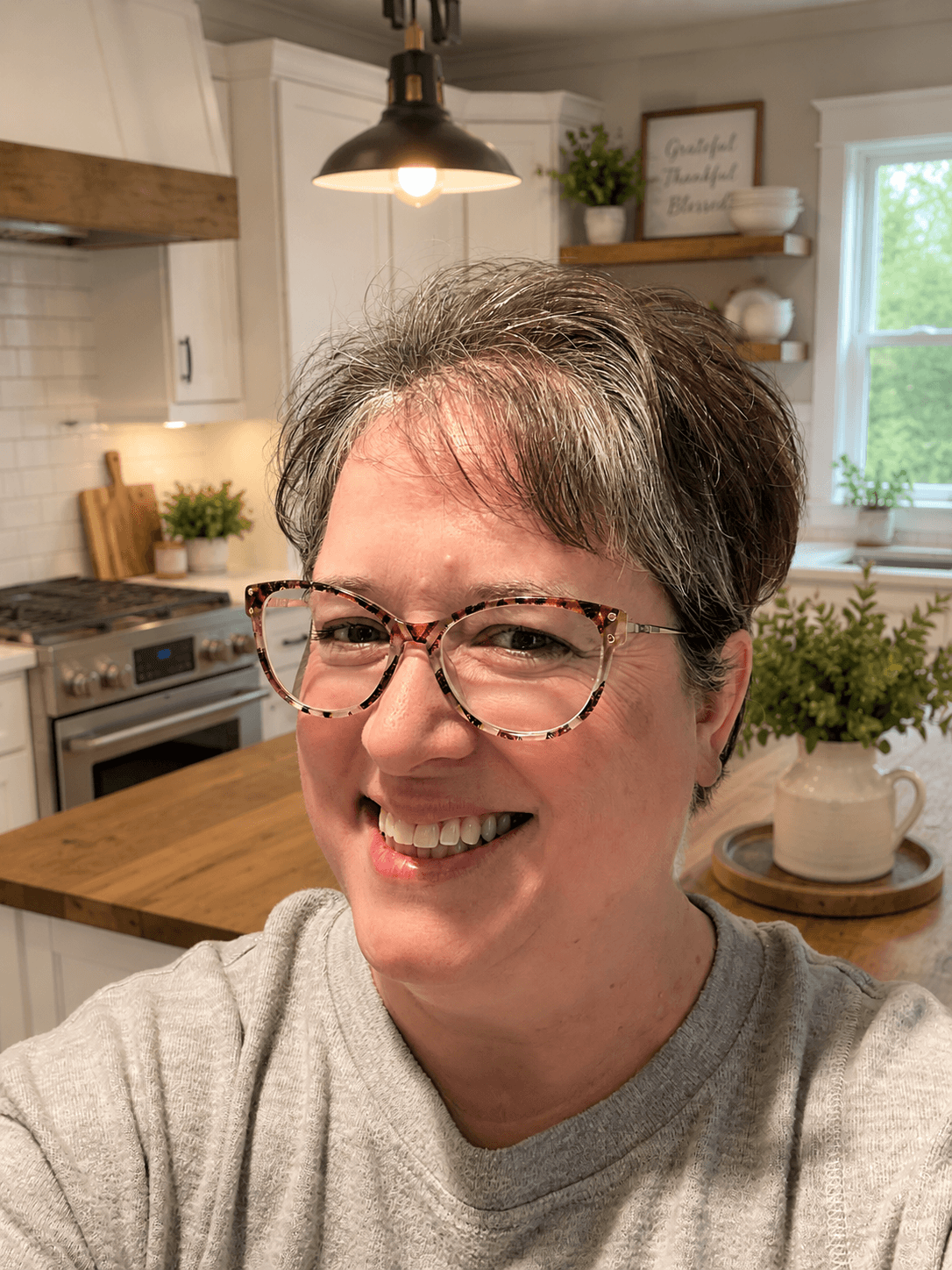 Angela Domville in her kitchen